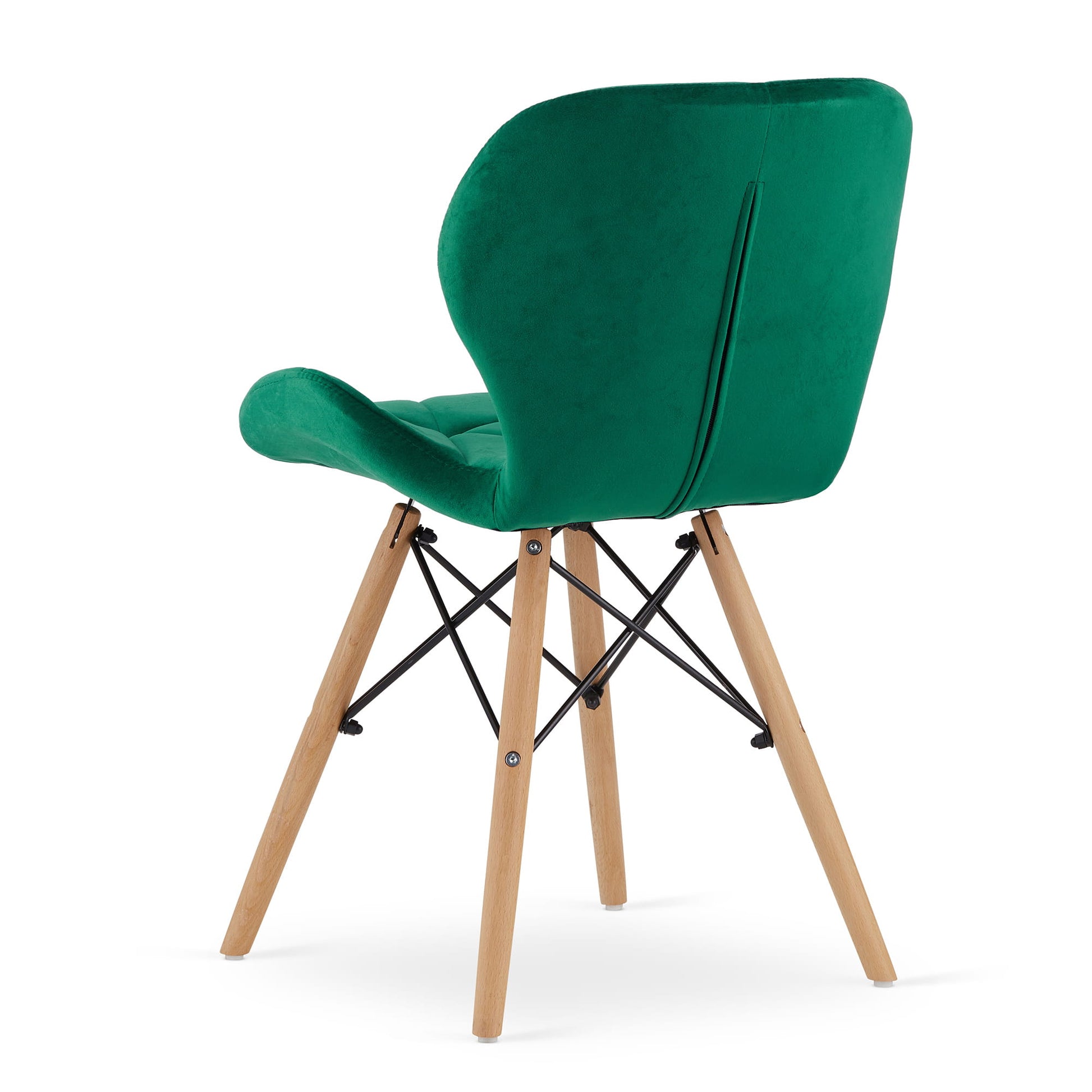 Valora WAKO Sedia in velluto verde dal design moderno per soggiorno x2
