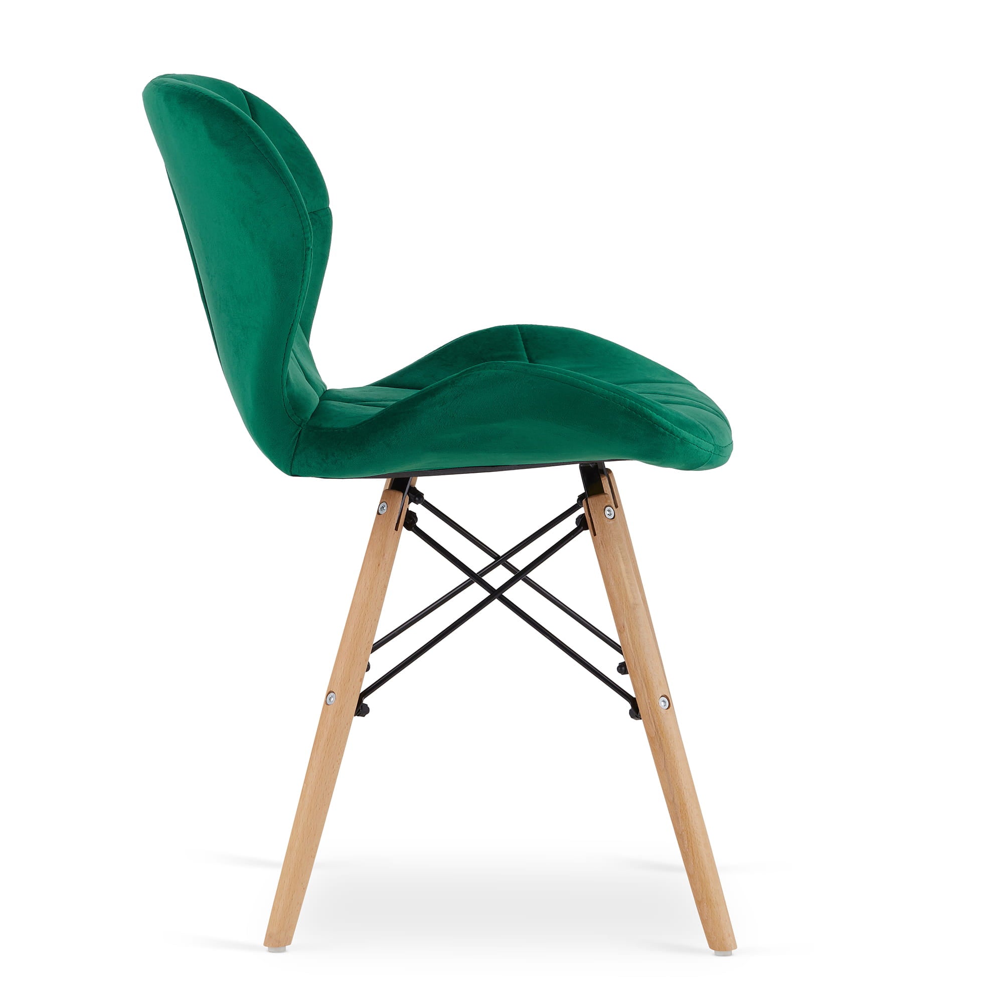 Valora WAKO Sedia in velluto verde dal design moderno per soggiorno x2