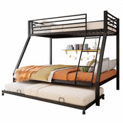 Letto a castello 90×200 cm e 140×200 cm con letto estraibile 90×190 cm; scala e barriera; senza materasso