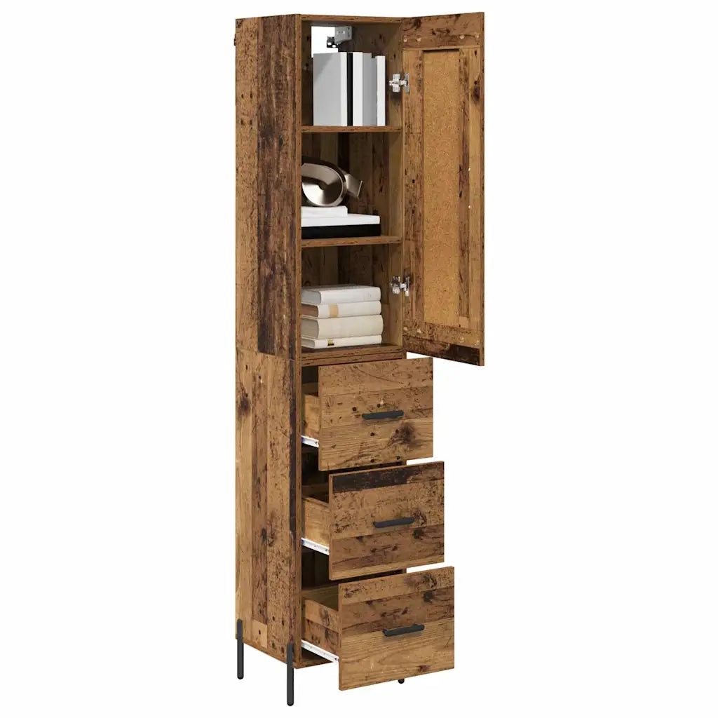 Credenza | Madia | Buffet da pranzo | Armadio da pranzo Legno vecchio 34,5 x 34 x 180 cm Legno multistrato