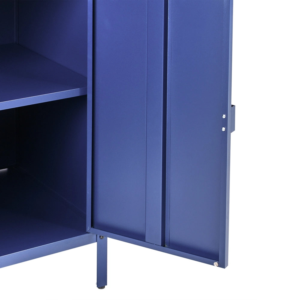 Armadietto da giardino in acciaio inox di colore blu con 2 ante giardino cucina esterno
