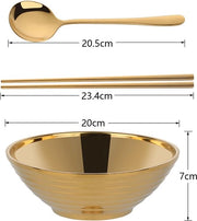 Contenitore per cibo, capacità 900 ml, soffice con fondo antiscivolo, contenitore per cibo multifunzionale con cucchiaio e forchette, adatto per pasta, frutta, insalata (oro)