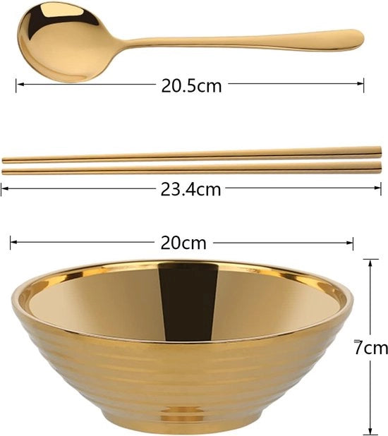 Contenitore per cibo, capacità 900 ml, soffice con fondo antiscivolo, contenitore per cibo multifunzionale con cucchiaio e forchette, adatto per pasta, frutta, insalata (oro)