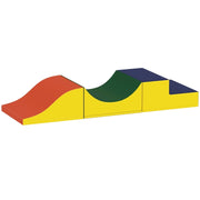 Set da arrampicata e gattonamento in 3 pezzi per bambini piccoli, in similpelle e schiuma, colore giallo.