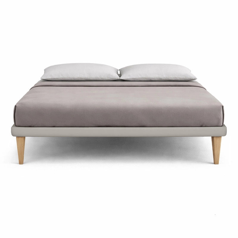 Letto imbottito Matrimoniale 180x200 cm Tessis - Similpelle,Tortora,Con rete