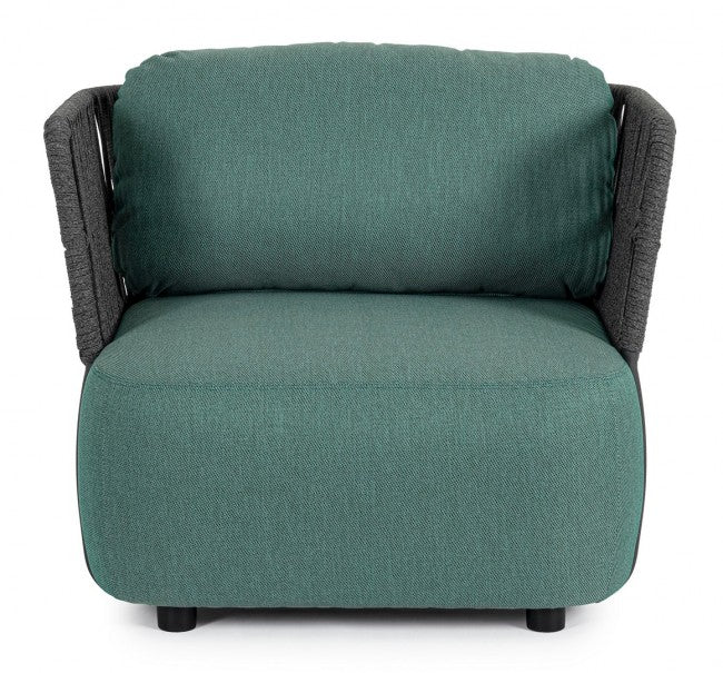 Poltrona 92x86x79h cm con Cuscini Palmer Antracite/Jade