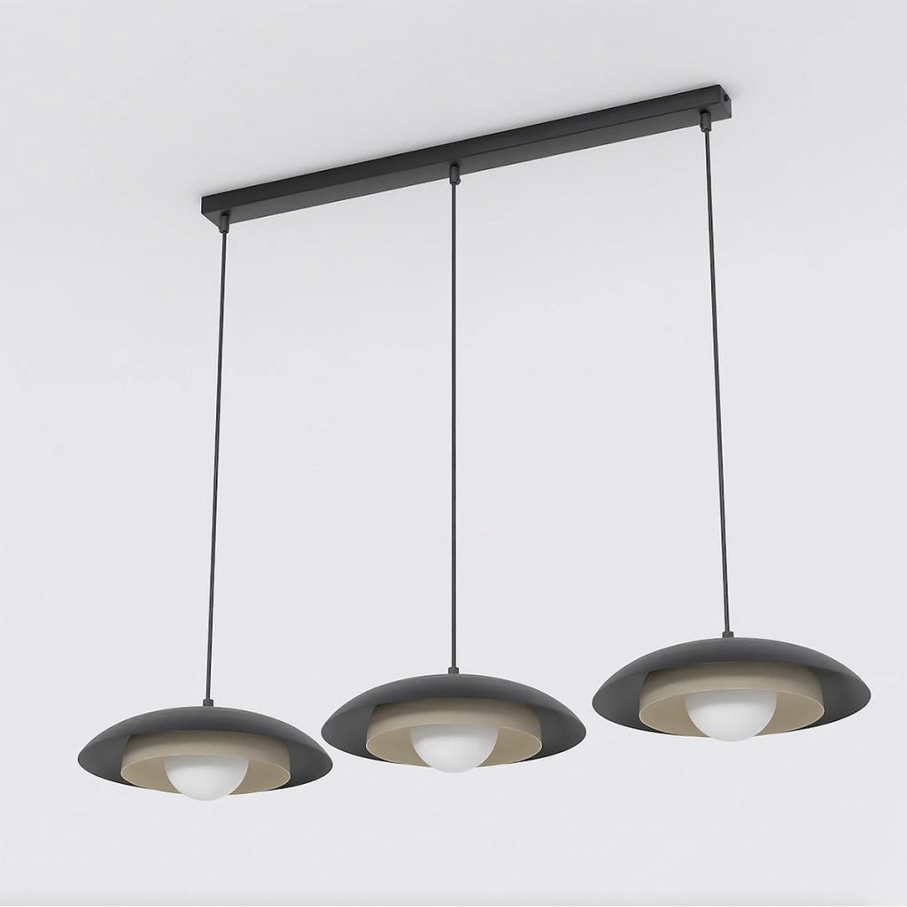 Lampada a sospensione SKIN con struttura in acciaio moka e nero