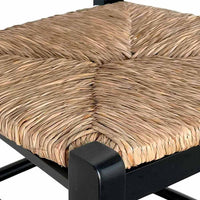 Sedia da sala da pranzo legno venezia nero con seduta in paglia