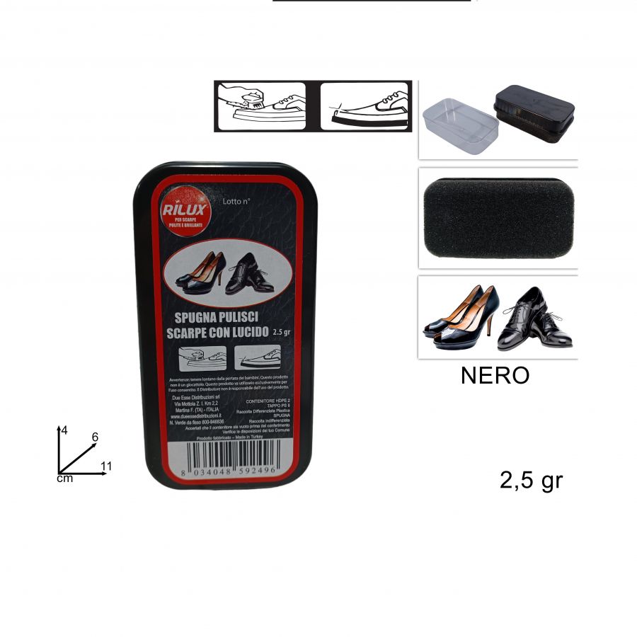 SPUGNA PULISCI SCARPE LIQUIDO NERO