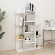 Libreria-Scaffale per Libri-Mobile di Stoccaggio Bianca 86x25,5x140 cm in Legno Multistrato