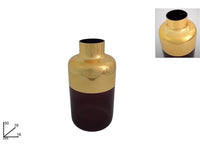 VASO VETRO 30CM MELANZANA/ORO