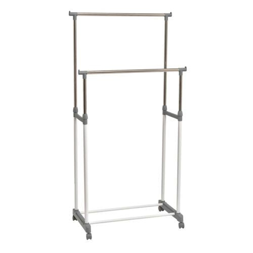 DK LIVING STANDER APPENDIABITI DOPPIO, 75X42X98MIN -165MAX (ACCIAIO+PP)