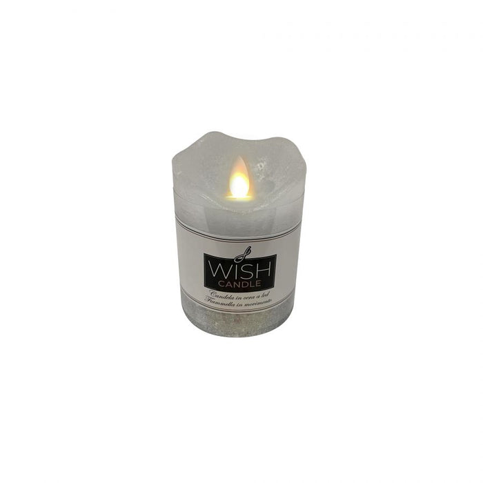 CANDELA LED WISH CANDLE H.10 D.7,5 SILVER
