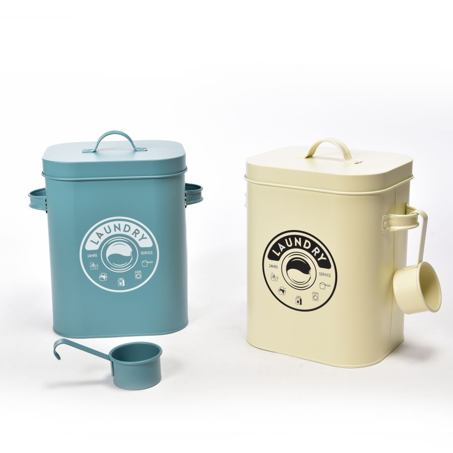 CONTENITORE LAVANDERIA IN MET C/MISURINO 18X16.5XH.23 CM ASS CAD UNO