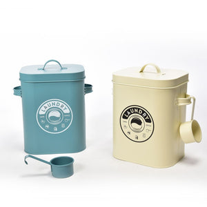 CONTENITORE LAVANDERIA IN MET C/MISURINO 18X16.5XH.23 CM ASS CAD UNO