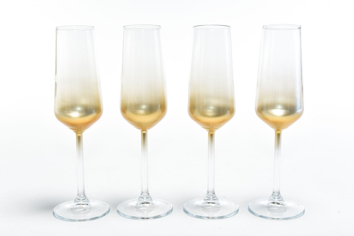 SET 4 CALICI AURUM VETRO ML 195 FLUTE