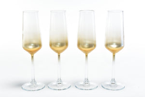 SET 4 CALICI AURUM VETRO ML 195 FLUTE