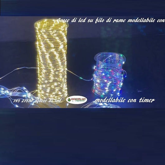 700 GOCCE LED BIANCO CALDO FILO RAME 35 MT IP44