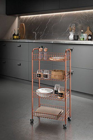 SCAFFALETTO 4 PIANI SMONTABILE CM 41X23X84  ASCONA COPPER