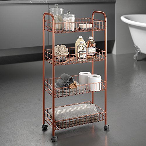 SCAFFALETTO 4 PIANI SMONTABILE CM 41X23X84  ASCONA COPPER