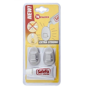 SET 2 GANCI IN PLASTICA PA + COLLA EXTRA FORTE SAFE FIX - QUICK BOX