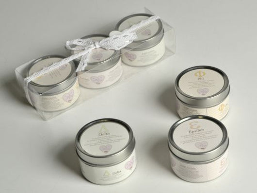 CANDELA CONFEZIONE ACETATO 3 PEZZI LATTA