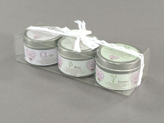 CANDELA CONFEZIONE ACETATO 3 PEZZI LATTA