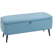 Cassettiera con Coperchio Ribaltabile ¨C Zephmum ¨C 101x38.5x44.5 cm Blu Chiaro