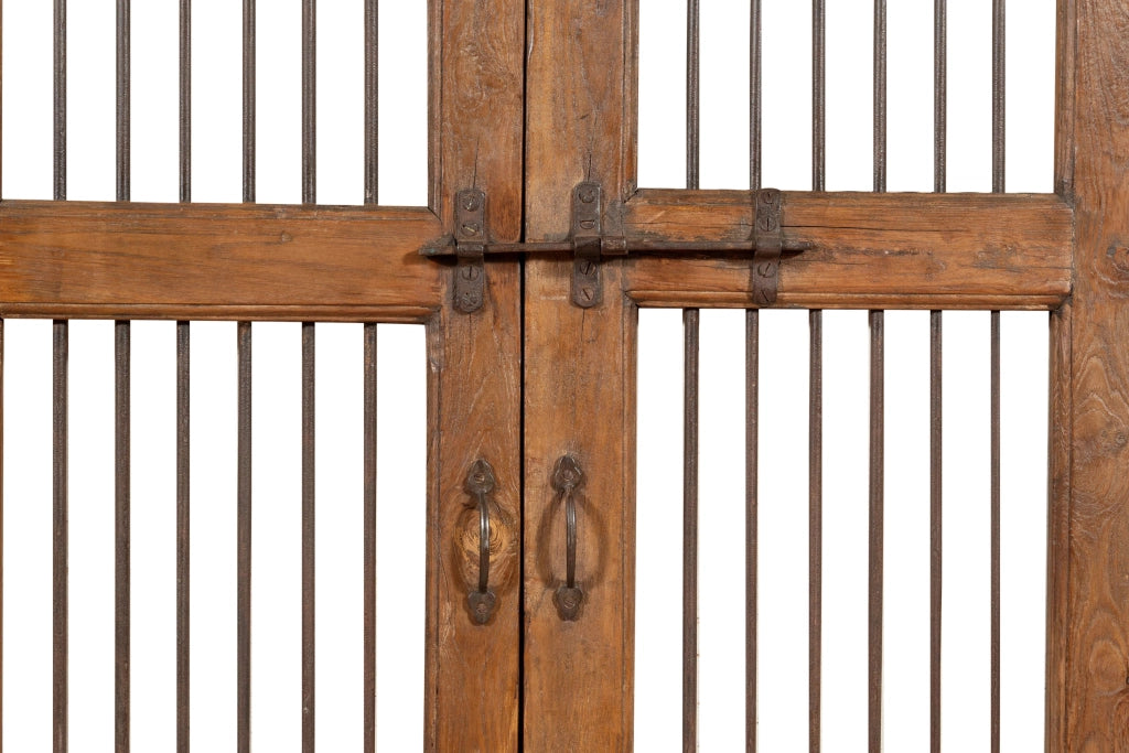 Biscottini Porta portone in legno massello e ferro da interno o da esterno vecchia e antica medievale scorrevole