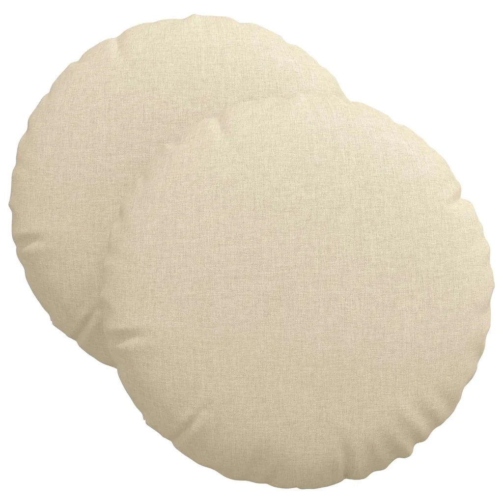 Cuscini per Seduta 2 pcs Crema Ø40 x 13 cm Tessuto