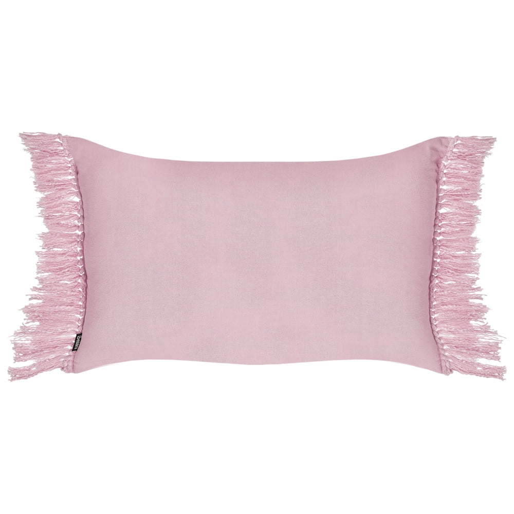 Set di 2 cuscini in cotone con nappe 40 x 60 cm Rosa soggiorno elegante accogliente