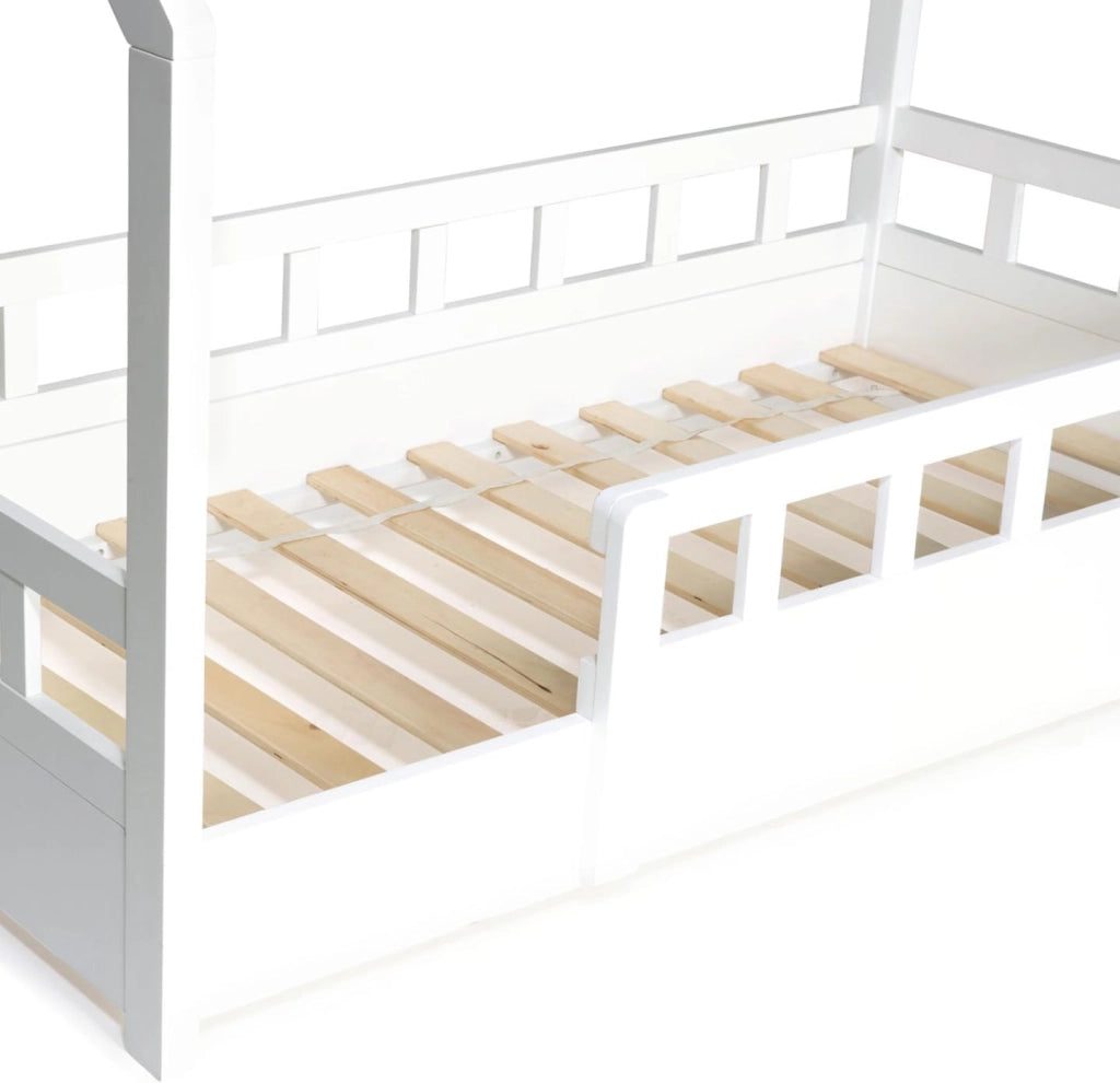 Letto a capanna per bambini 80 x 160 CM NEREE bianco con struttura letta e sponde