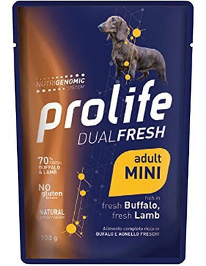 Prolife Dual Fresh Adult Bufalo fresco & Agnello fresco- Mini- Confezione da ...