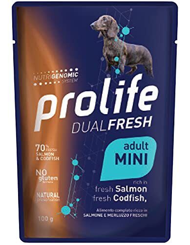 Prolife Dual Fresh Adult Salmone fresco & Merluzzo fresco- confezione da 10 B...