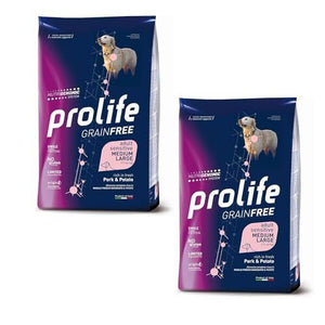 Confezione 2x10kg maiale e patate - prolife - Grain Free Adult Sensitive M/L