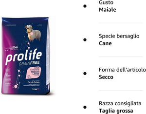 Confezione 2x10kg maiale e patate - prolife - Grain Free Adult Sensitive M/L
