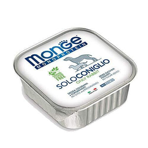 Monge Alimento Cibo Umido per Cani MONOPROTEICO 100% Coniglio GR.150X24