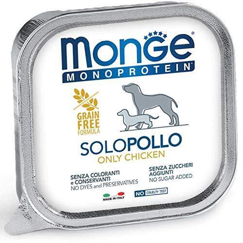 Monge Alimento Cibo Umido per Cani MONOPROTEICO 100% Pollo GR.150X24