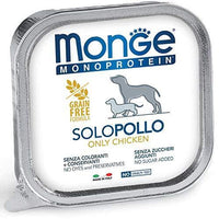 Monge Alimento Cibo Umido per Cani MONOPROTEICO 100% Pollo GR.150X24