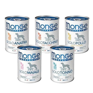 Monge cibo in scatola umido monoproteico per cani 400gr - pacco da 24 lattine flavor: Agnello, size: 400gr