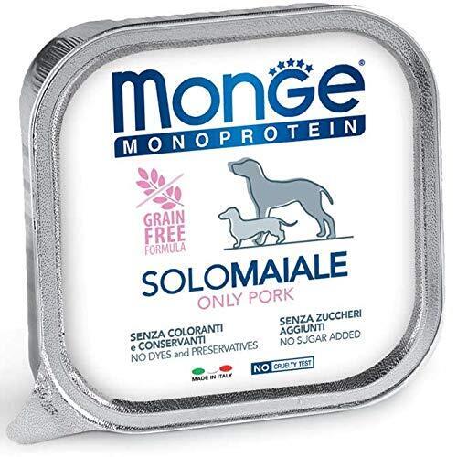 Monge Alimento Cibo Umido per Cani MONOPROTEICO 100% Maiale GR.150X24