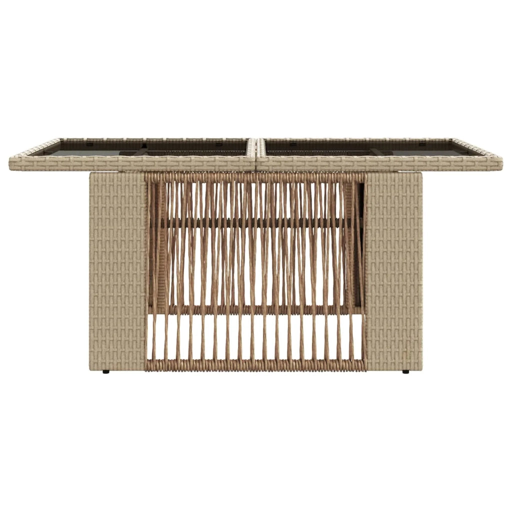 Tavolo da Giardino Beige 100 x 55 x 37 cm Rattan PE e Vetro