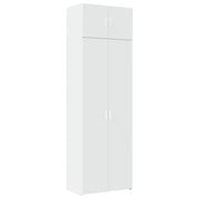Mobile contenitore alto 70 x 42,5 x 225 cm con 8 scomparti design moderno in legno composito bianco 02_0055580
