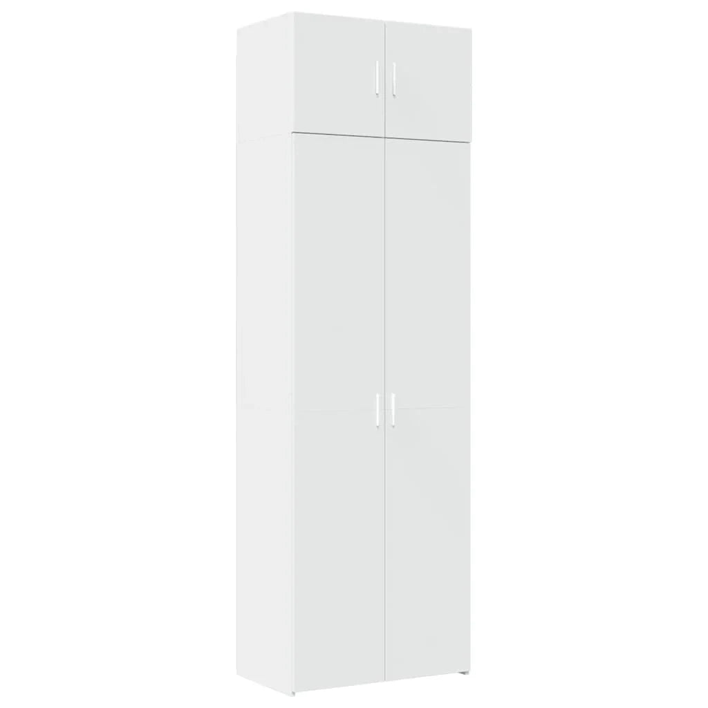 Mobile contenitore alto 70 x 42,5 x 225 cm con 8 scomparti design moderno in legno composito bianco 02_0055580