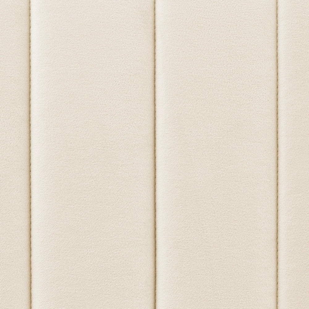 Letto in velluto beige UE Matrimoniale 140 x 200 cm Testiera Imbottita con Gambe in metallo Design moderno