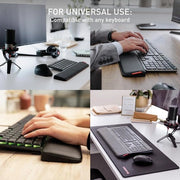 Palmiere ergonomica con piedini estensibili - compatibile con ogni tastiera - 3 diverse angolazioni - larghezza extra - nero
