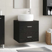 Mobile Lavabo da Parete Rovere Nero 49,5 x 44,5 x 66 cm 890311