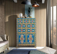 Credenza alta realizzata a mano con legno di mango e MDF 122 cm