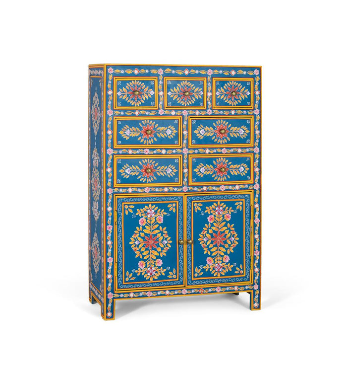 Credenza alta realizzata a mano con legno di mango e MDF 122 cm