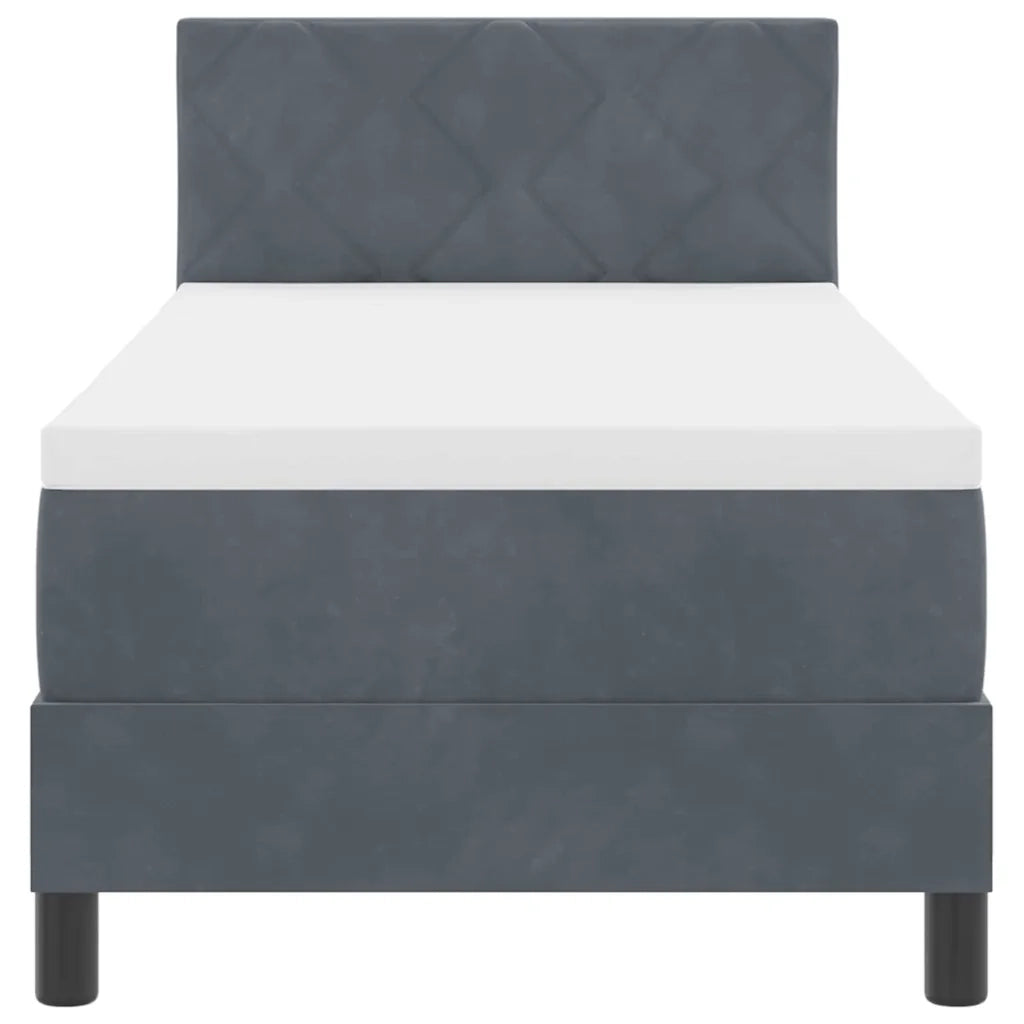 Letto a molle con materasso Grigio scuro 80 x 200 cm Velluto 3339201